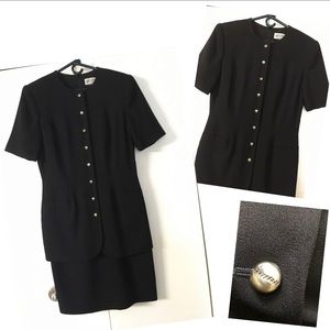 Kasper A.S.L. Midi Suit Dress size 8 Logo Buttons🌟1 Piece workwear classy